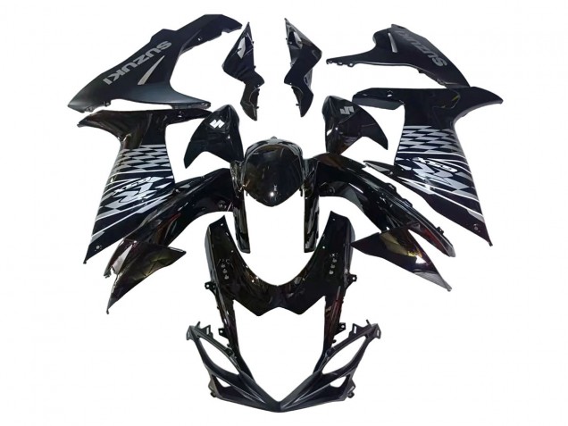 2011-2024 Glossy Black Silver Suzuki GSXR 600/750 Motorcycle Fairings UK Stores