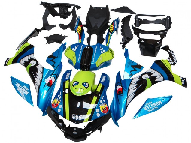 2015-2019 Blue Green Black Shark Yamaha YZF R1 Motorcycle Fairings UK Stores