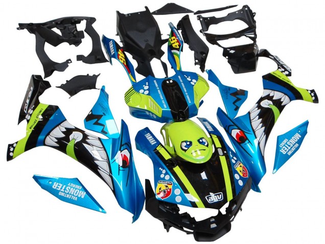 2015-2019 Blue Green Black Shark Yamaha YZF R1 Motorcycle Fairings UK Stores