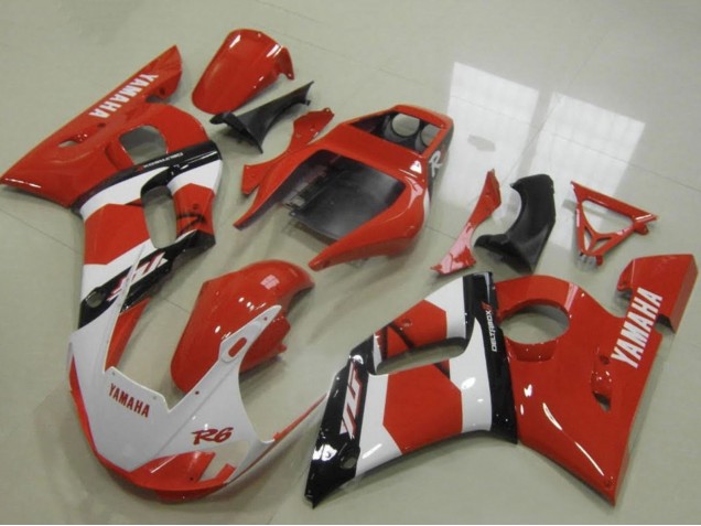 1998-2002 Red White Glossy Black Yamaha YZF R6 Motorcycle Fairings UK Stores