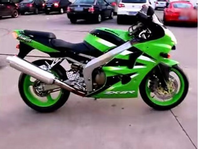 2000-2002 Green White Black Kawasaki ZX6R Motorcycle Fairing UK Stores
