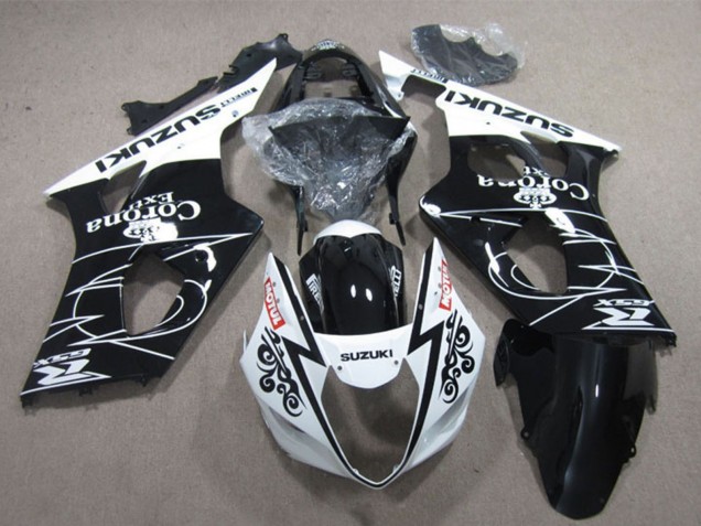 2003-2004 White Glossy Black Corona Extra Motul Suzuki GSXR 1000 Motorcycle Fairings UK Stores