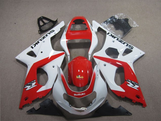 2003-2004 White Red Suzuki GSXR 1000 Motorcycle Fairings UK Stores