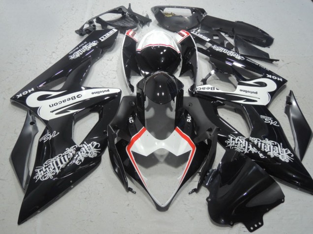 2005-2006 Glossy Black White Red Beacon Suzuki GSXR 1000 Motorcycle Fairings UK Stores