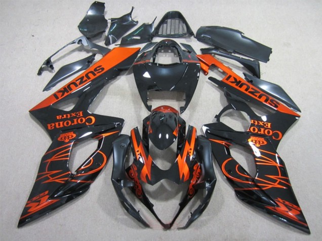 2005-2006 Glossy Black Orange Corona Extra Suzuki GSXR 1000 Motorcycle Fairings UK Stores