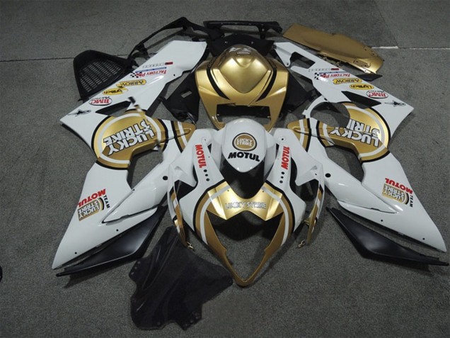 2005-2006 White Gold Lucky Strike Motul Suzuki GSXR 1000 Motorcycle Fairings UK Stores