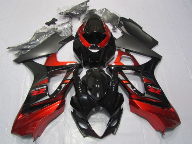 2007-2008 Red Glossy Black Suzuki GSXR 1000 Motorcycle Fairing Kits UK Stores