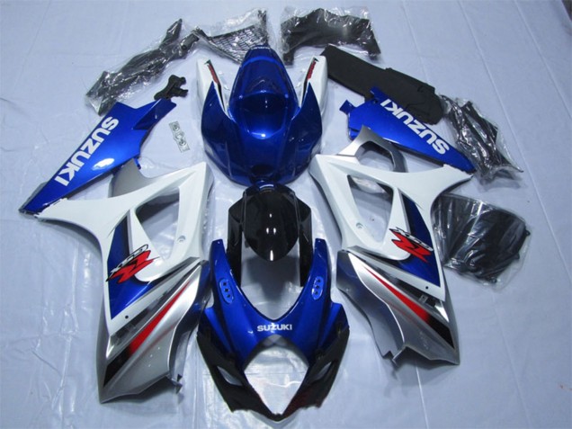 2007-2008 Blue White Red Suzuki GSXR 1000 Motorcycle Fairings UK Stores
