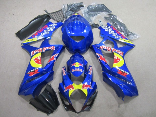 2007-2008 Blue Yellow Black Red Bull Suzuki GSXR 1000 Motorcycle Fairings UK Stores