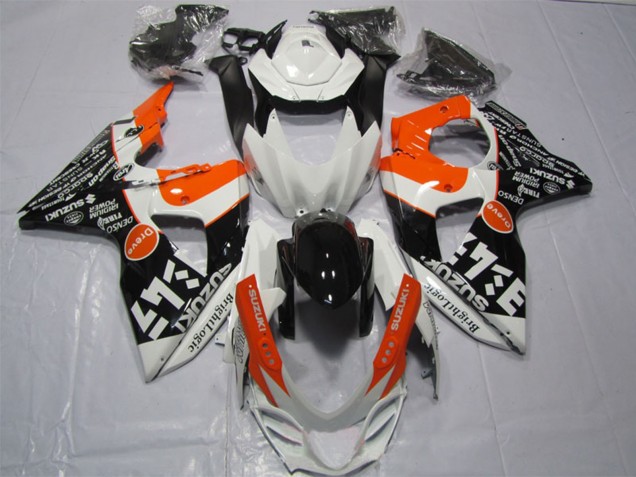 2009-2016 White Orange Black Bright Logic Suzuki GSXR 1000 Motorcycle Fairings UK Stores