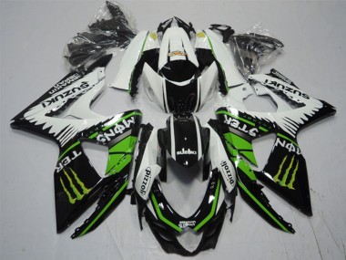 2009-2016 White Green Monster Black Pizzoli Suzuki GSXR 1000 Motorcycle Fairings UK Stores