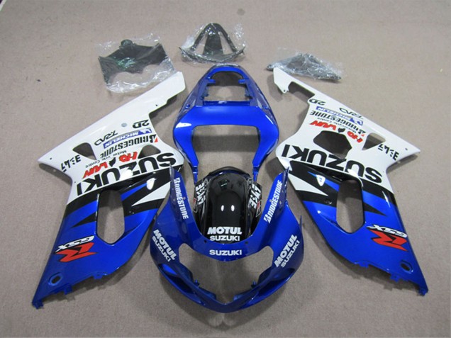 2001-2003 White Blue Black Motul Suzuki GSXR 600 Motorcycle Fairings UK Stores