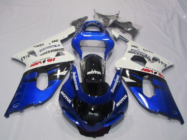 2001-2003 White Blue Glossy Black Motul Suzuki GSXR 600 Motorcycle Fairings UK Stores