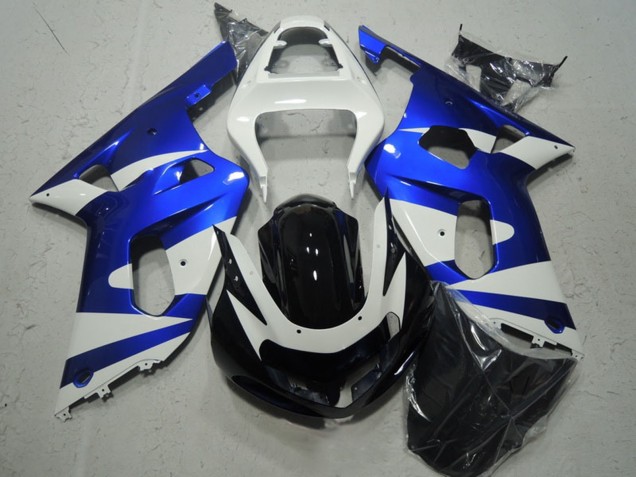 2001-2003 White Blue Glossy Black Suzuki GSXR 600 Motorcycle Fairings UK Stores