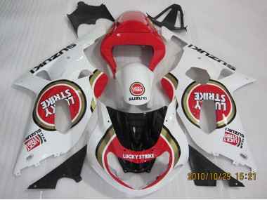 2001-2003 White Red Lucky Strike Suzuki GSXR 600 Motorcycle Fairings UK Stores