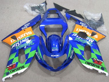 2001-2003 Blue Orange Green Telefonica MoviStar Suzuki GSXR 600 Motorcycle Fairings UK Stores