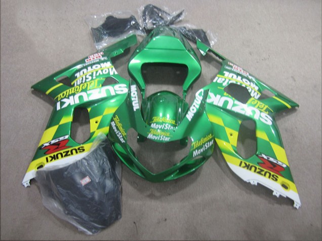 2001-2003 Green Yellow Telefonica MoviStar Suzuki GSXR 600 Motorcycle Fairings UK Stores