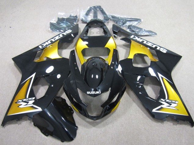 2004-2005 Glossy Black Yellow Suzuki GSXR 600 Motorcycle Fairings UK Stores