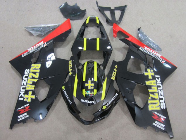 2004-2005 Glossy Black Red Yellow Rizla Suzuki GSXR 600 Motorcycle Fairings UK Stores