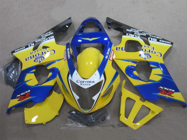 2004-2005 Yellow Blue White Black Corona Extra Suzuki GSXR 600 Motorcycle Fairings UK Stores
