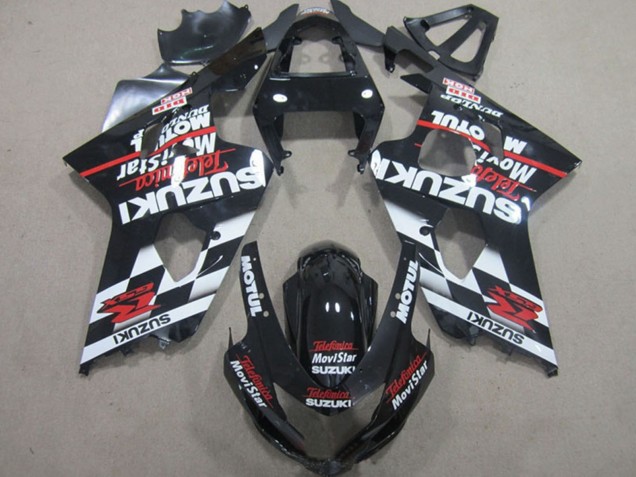 2004-2005 Glossy Black Red White Telefonica MoviStar Suzuki GSXR 600 Motorcycle Fairings UK Stores