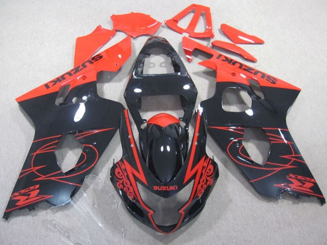 2004-2005 Glossy Black Red Suzuki GSXR 600 Motorcycle Fairings UK Stores