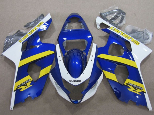 2004-2005 Blue White Yellow Suzuki GSXR 600 Motorcycle Fairings UK Stores