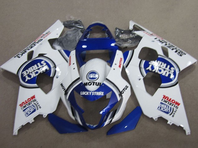2004-2005 White Blue Lucky Strike Motul Suzuki GSXR 600 Motorcycle Fairings UK Stores