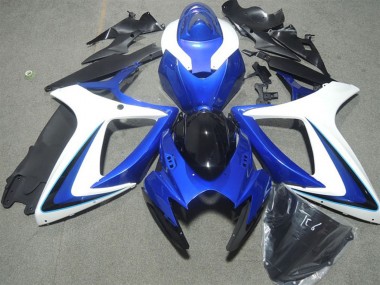 2006-2007 White Blue Glossy Black Suzuki GSXR 600 Motorcycle Fairings UK Stores