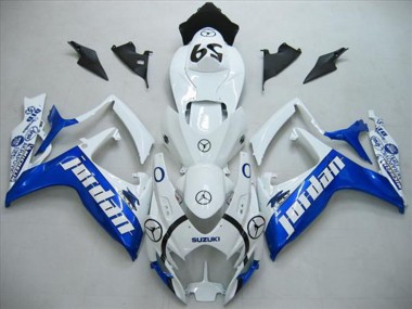 2006-2007 White Blue Jordan 59 Suzuki GSXR 600 Motorcycle Fairings UK Stores