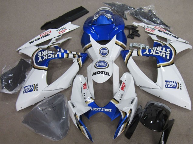 2006-2007 White Blue Lucky Strike Motul Suzuki GSXR 600 Motorcycle Fairings UK Stores