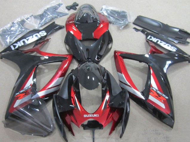 2006-2007 Glossy Black Red Silver Suzuki GSXR 600 Motorcycle Fairings UK Stores