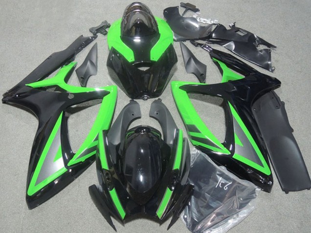 2006-2007 Green Glossy Black Silver Suzuki GSXR 600 Motorcycle Fairings UK Stores