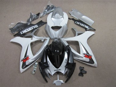 2006-2007 White Silver Glossy Black Red Suzuki GSXR 600 Motorcycle Fairings UK Stores