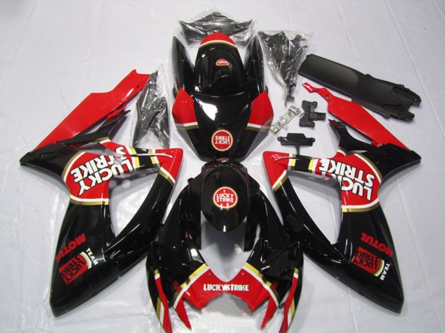 2006-2007 Glossy Black Red White Lucky Strike Motul Suzuki GSXR 600 Motorcycle Fairings UK Stores