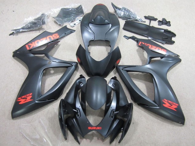 2006-2007 Matte Black Red Decal Suzuki GSXR 600 Motorcycle Fairings UK Stores