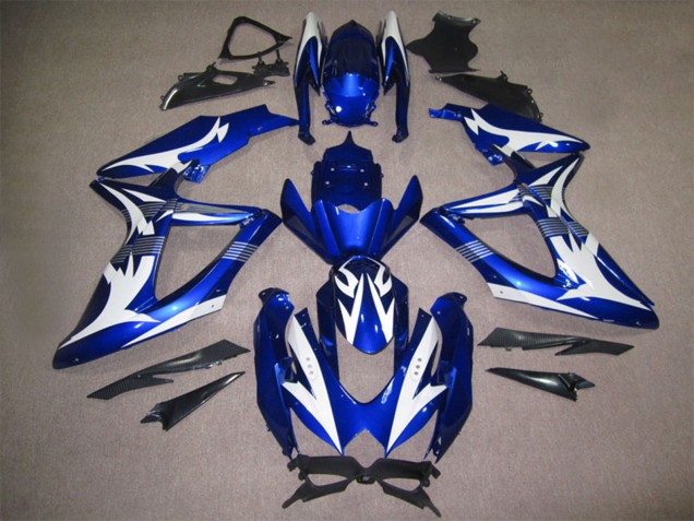 2008-2010 White Blue Suzuki GSXR 600 Motorcycle Fairings UK Stores