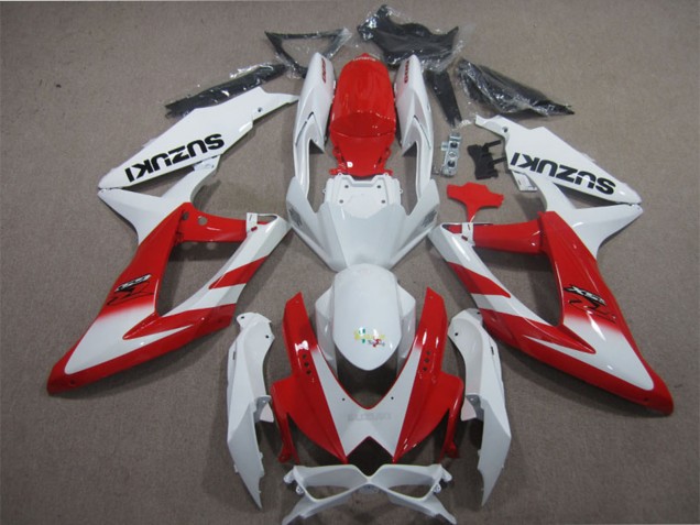 2008-2010 White Red Suzuki GSXR 600 Motorcycle Fairings UK Stores