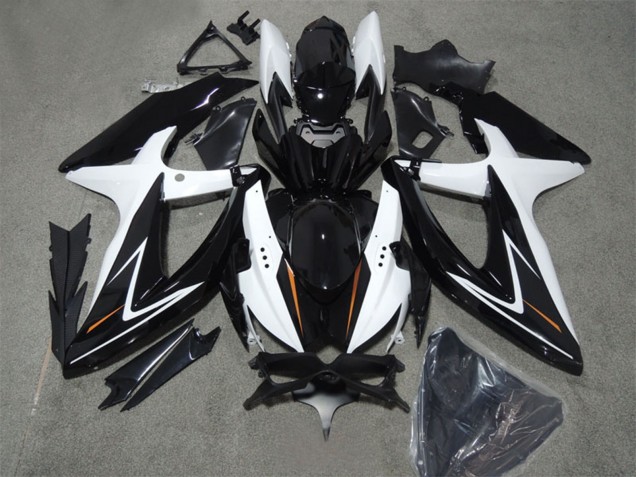 2008-2010 White Glossy Black Suzuki GSXR 600 Motorcycle Fairings UK Stores