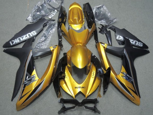 2008-2010 Gold Matte Black Suzuki GSXR 600 Motorcycle Fairings UK Stores