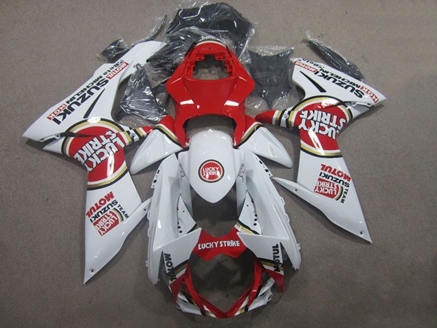 2011-2024 White Red Motul Lucky Strike Suzuki GSXR 600 Motorcycle Fairings UK Stores