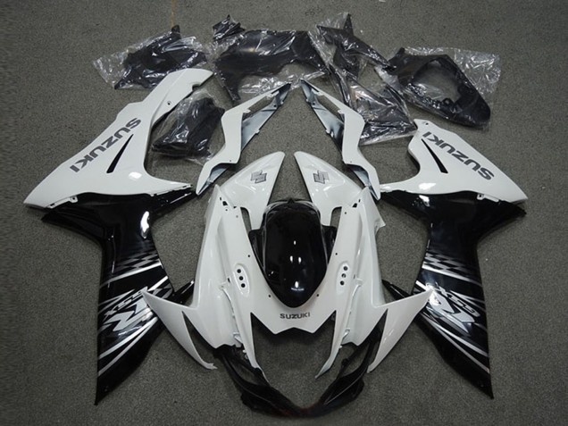 2011-2024 White Glossy Black Suzuki GSXR 600 Motorcycle Fairings UK Stores