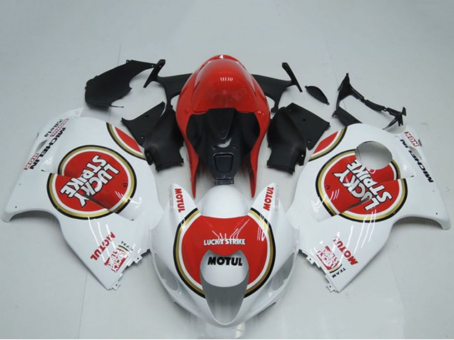 1996-2007 White Red Lucky Strike Motul Suzuki GSXR 1300 Hayabusa Motorcycle Fairings UK Stores