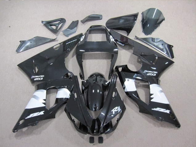 1998-1999 Glossy Black White Yamaha YZF R1 Motorcycle Fairings UK Stores