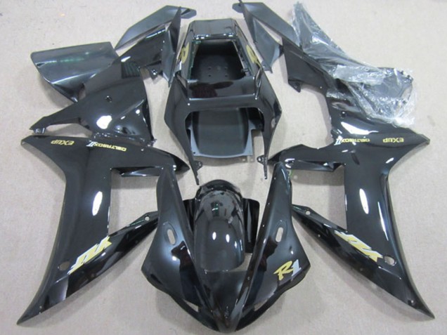 2002-2003 Glossy Black Gold Decal Yamaha YZF R1 Motorcycle Fairings UK Stores