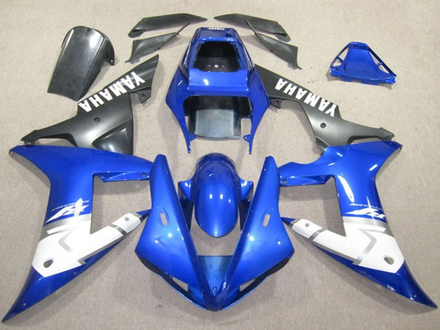2002-2003 Blue White Matte Black Yamaha YZF R1 Motorcycle Fairings UK Stores