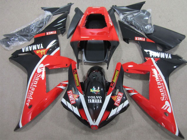 2002-2003 Red White Black Fimer Santander Yamaha YZF R1 Motorcycle Fairings UK Stores