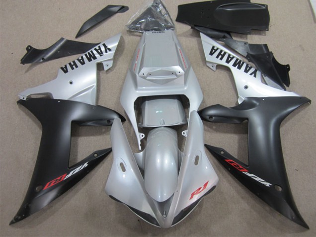 2002-2003 Silver Matte Black Yamaha YZF R1 Motorcycle Fairing UK Stores