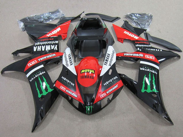 2004-2006 Red White Glossy Black Green Motul Monster Yamaha YZF R1 Motorcycle Fairings UK Stores