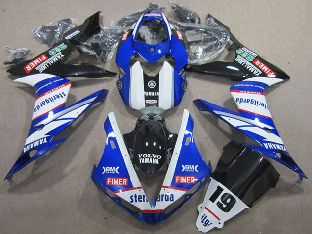 2004-2006 White Blue Black Red Volvo Sterilgarda 19 Yamaha YZF R1 Motorcycle Fairings UK Stores